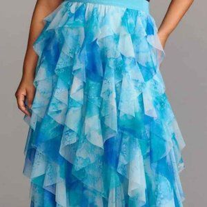 NWOT Anthropologie blue tulle skirt - small